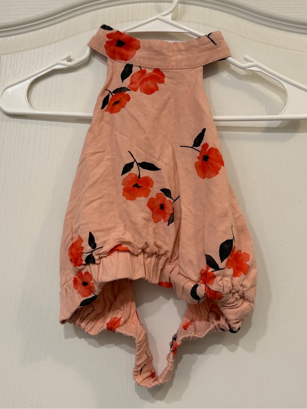 Zara Pink Orange Poppy Floral Halter Crop Top Open Back Size XS